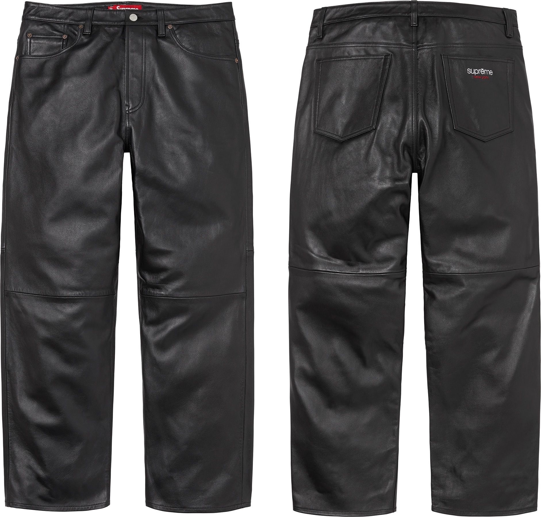 Leather Baggy 5-Pocket Jean